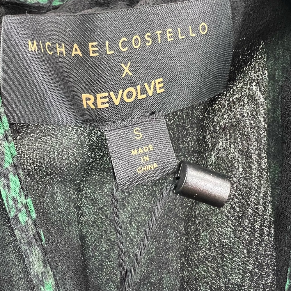 Michael Costello x Revolve NWT Geneve Mini Dress in Green Snake size Small - Picture 7 of 9